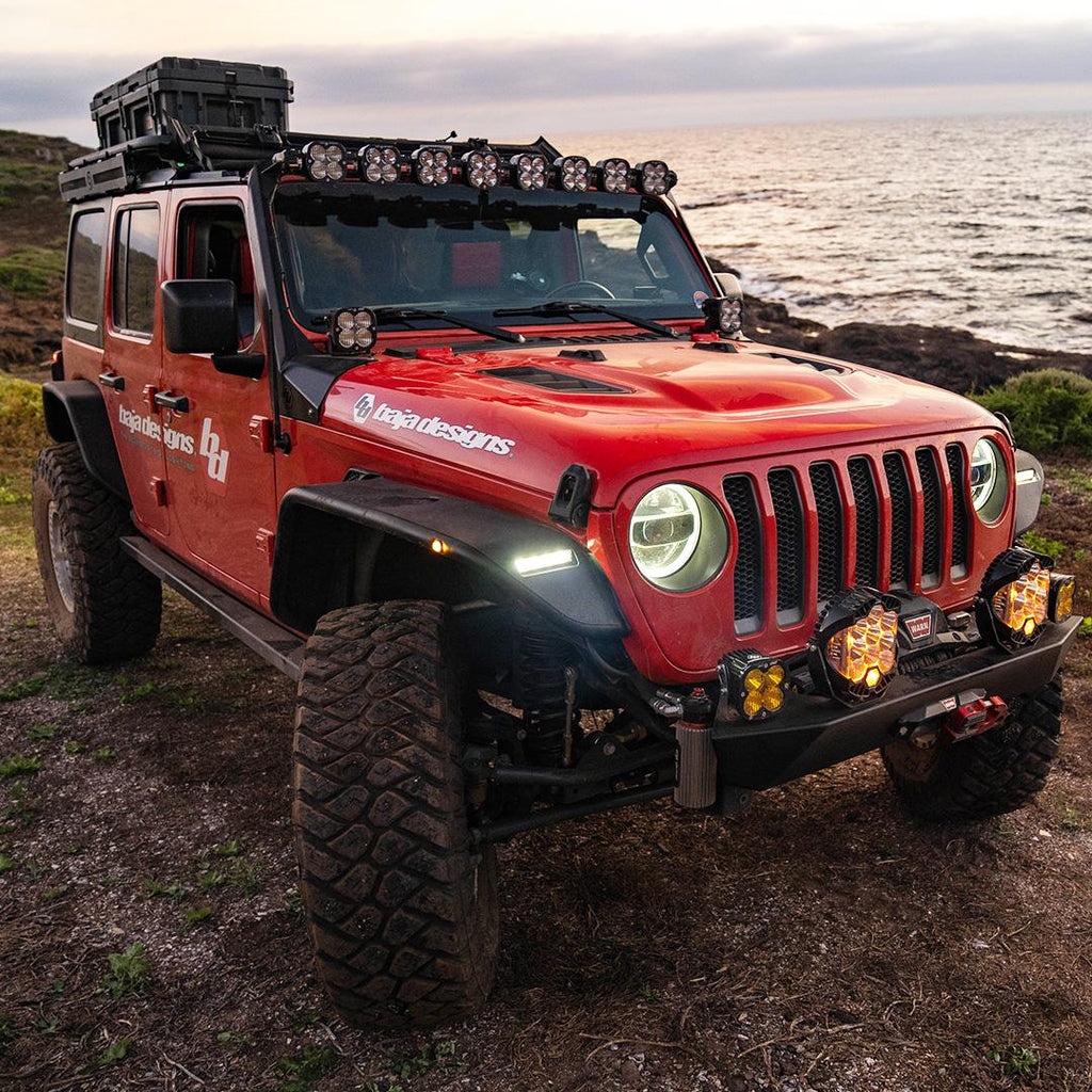 Baja Designs 447664 Jeep JL/JT 8XL Linkable Roof Mount Light Kit for Select Jeep Gladiator, Jeep Wrangler