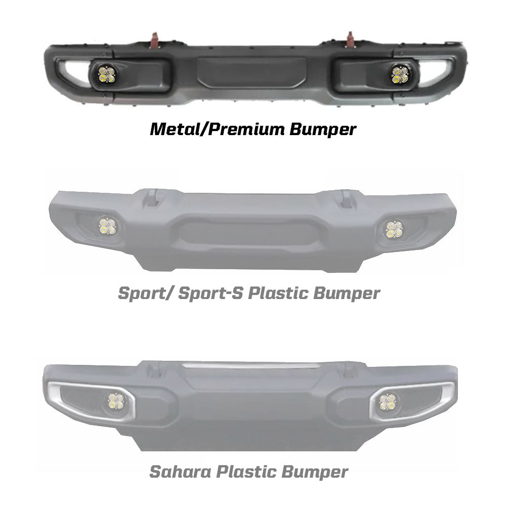 Baja Designs 447723 Squadron-R SAE Fog Pocket Light Kit for Select Jeep Gladiator, Jeep Wrangler