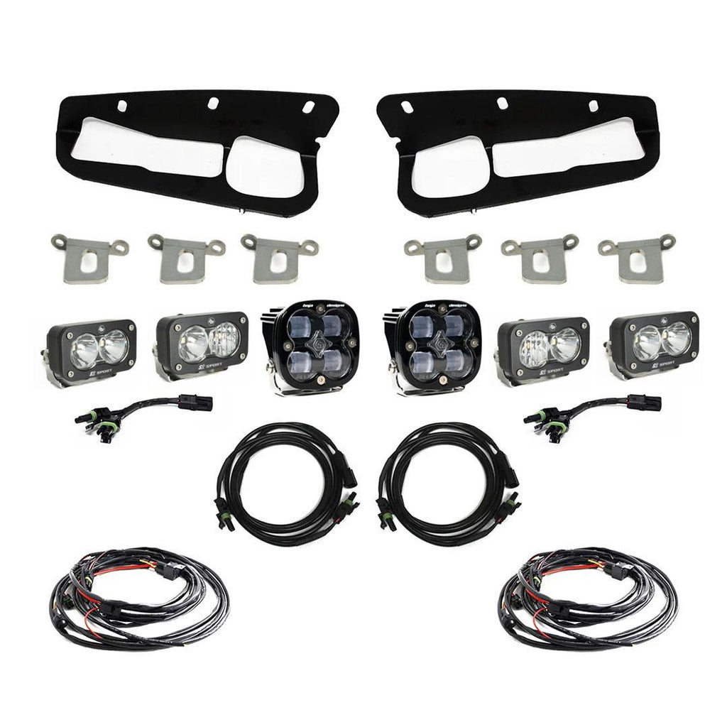 Baja Designs 447761 Squadron SAE/Dual S2 Sport Steel Bumper Fog Pocket Light Kit for Select Ford Bronco
