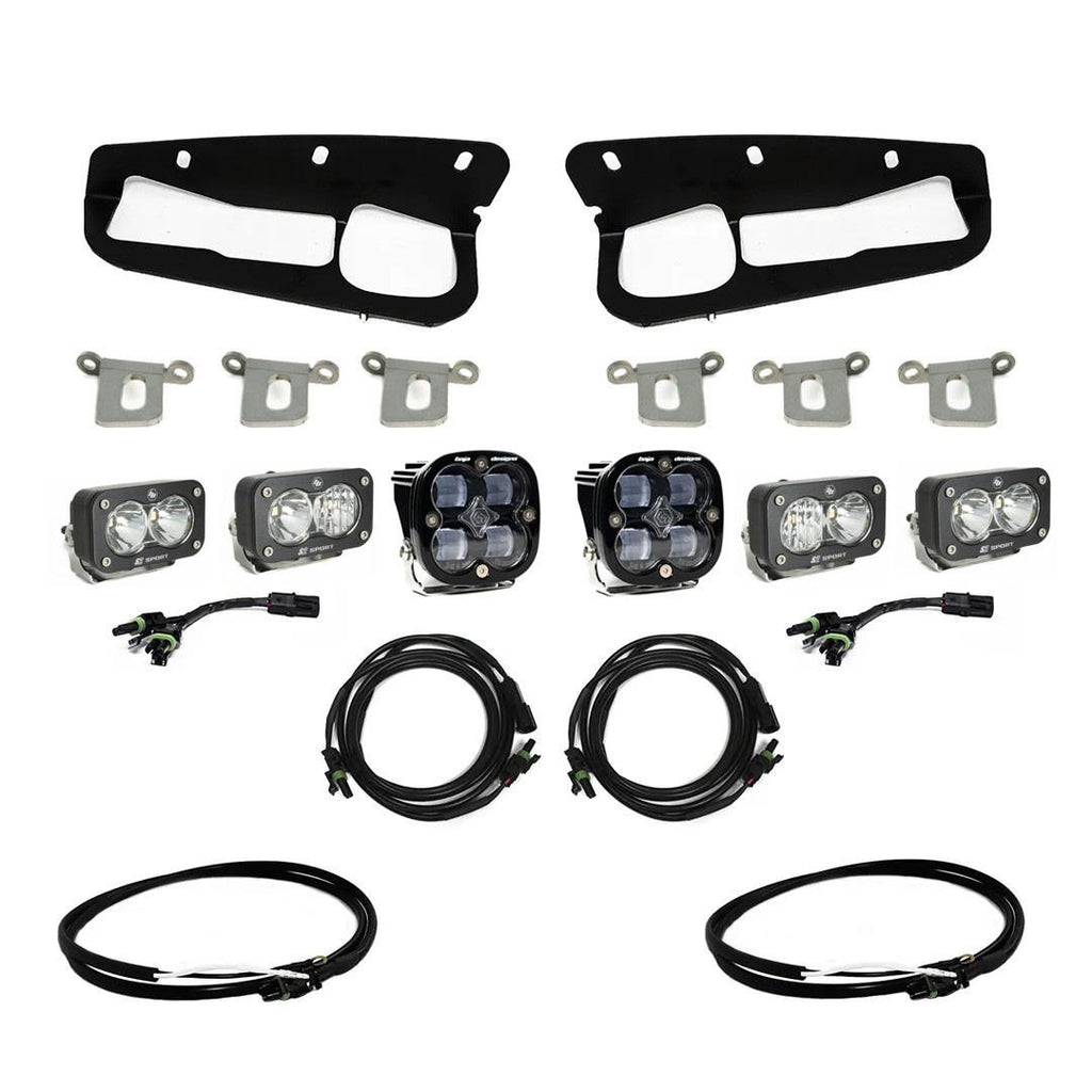 Baja Designs 447761UP Squadron SAE/Dual S2 Sport Steel Bumper Fog Pocket Light Kit for Select Ford Bronco