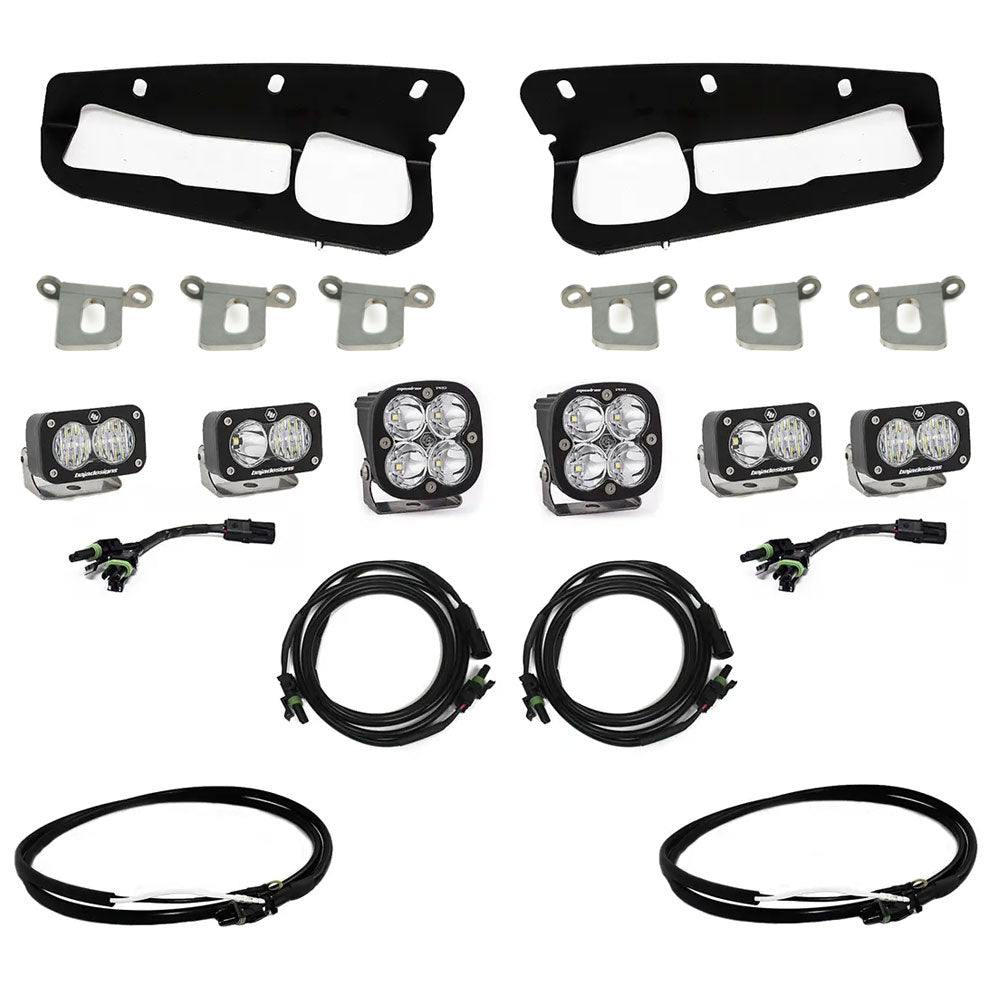 Baja Designs 447763UP Squadron Pro/Dual S2 Sport Steel Bumper Fog Pocket Light Kit for Select Ford Bronco