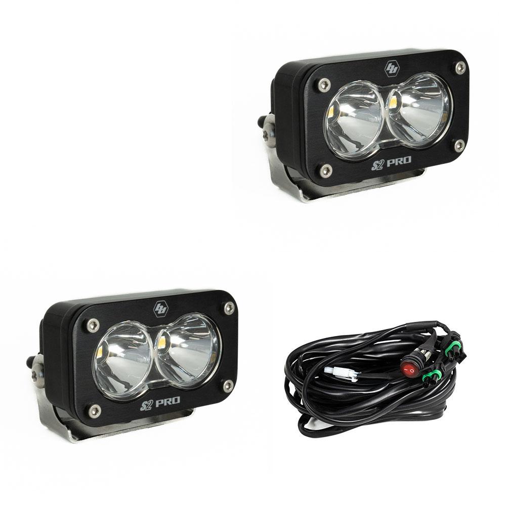 Baja Designs 487801 S2 Pro Black LED Auxiliary Light Pod Pair
