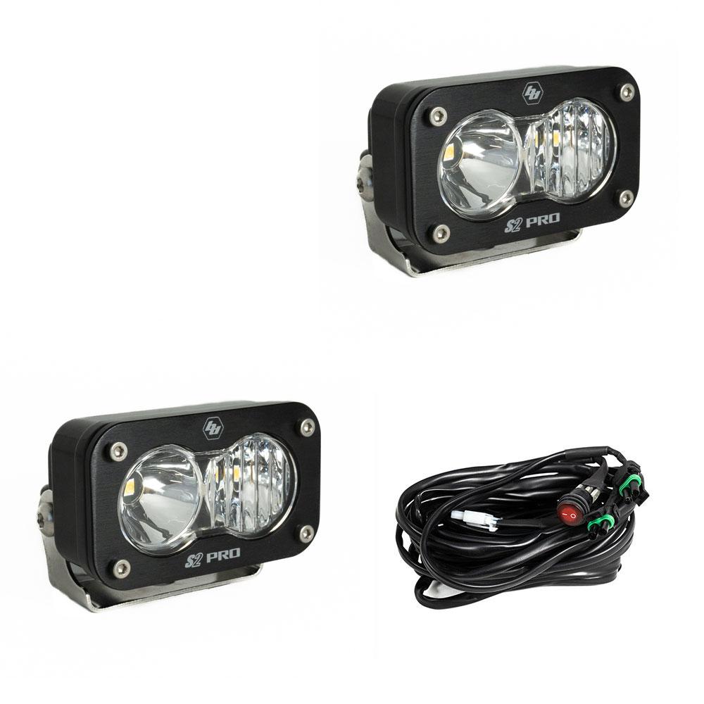 Baja Designs 487803 S2 Pro Black LED Auxiliary Light Pod Pair