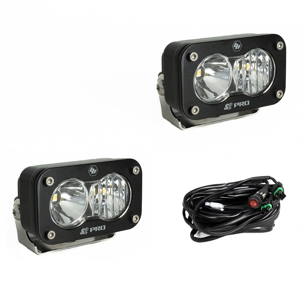 Baja Designs 487803 S2 Pro Black LED Auxiliary Light Pod Pair