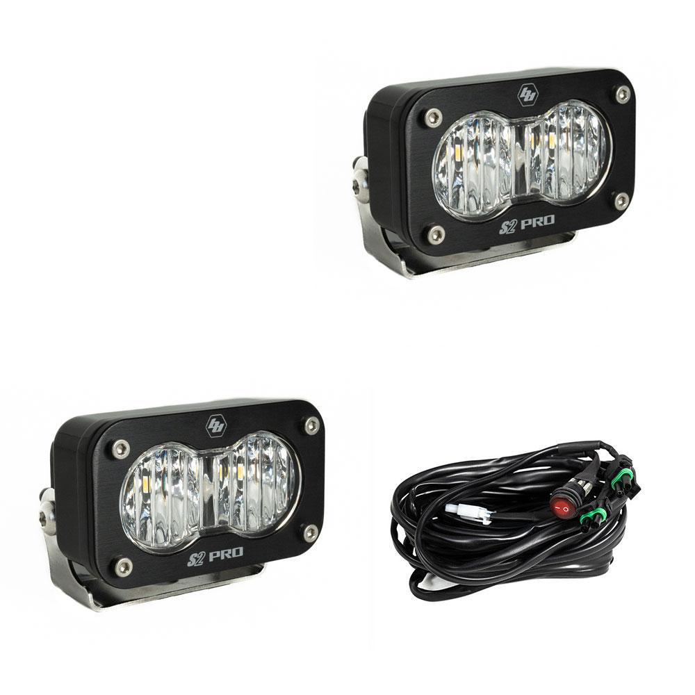 Baja Designs 487805 S2 Pro Black LED Auxiliary Light Pod Pair