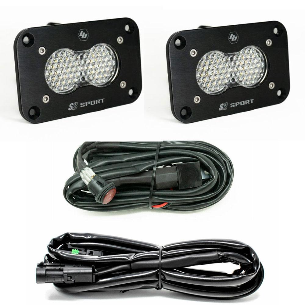 Baja Designs 547808 S2 Sport Black Flush Mount LED Light Pod Reverse Kit
