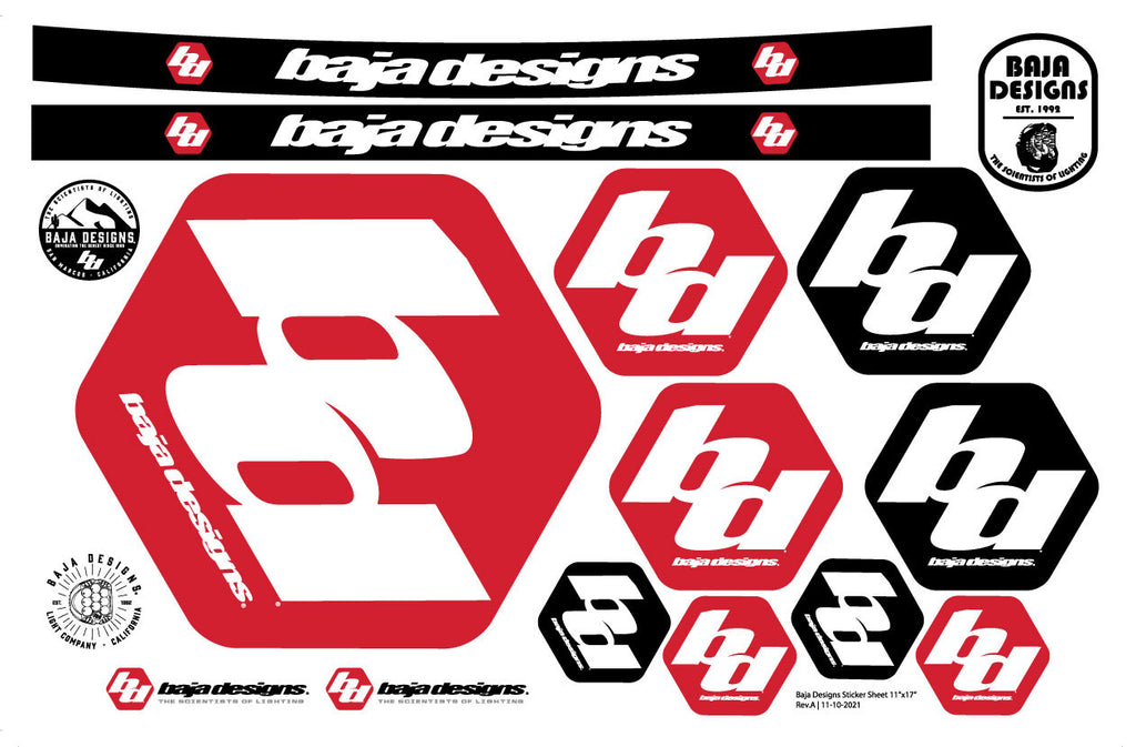 Baja Designs 900098 Baja Designs Sticker Sheet