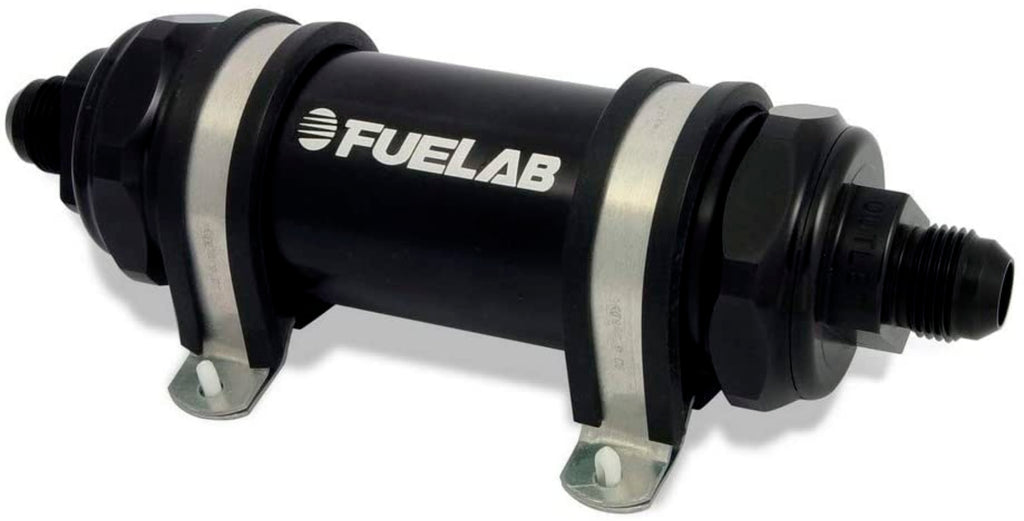 FUELAB FUEL SYSTEMS 82811-1 Fuel Filter In-Line 5in 40 Micron Stainless 6AN
