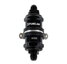 Load image into Gallery viewer, FUELAB FUEL SYSTEMS 84832-1 Fuel Filter In-Line 3in 6 Micron 8AN Chk Valve