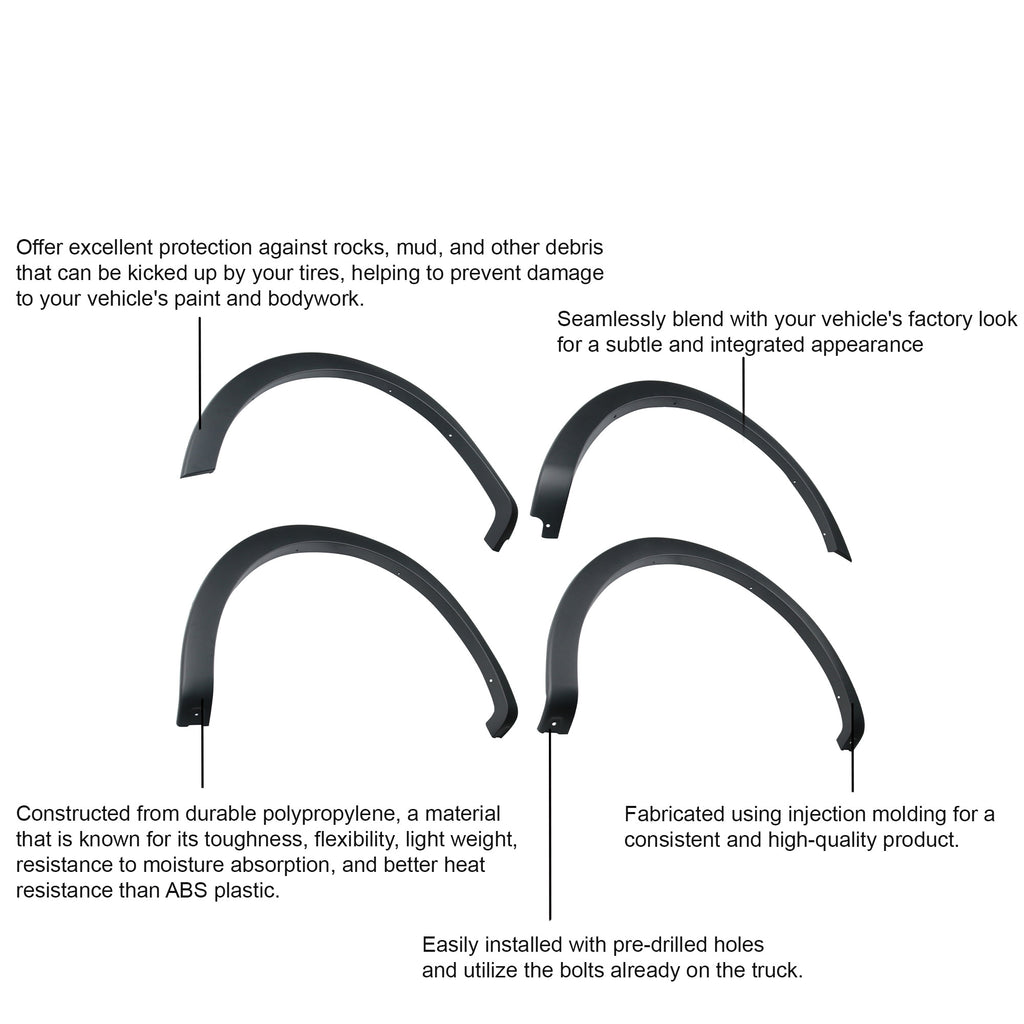 Black Horse Off Road FOEFO04 OE Factory Style Fender Flares for Select Ford F-150