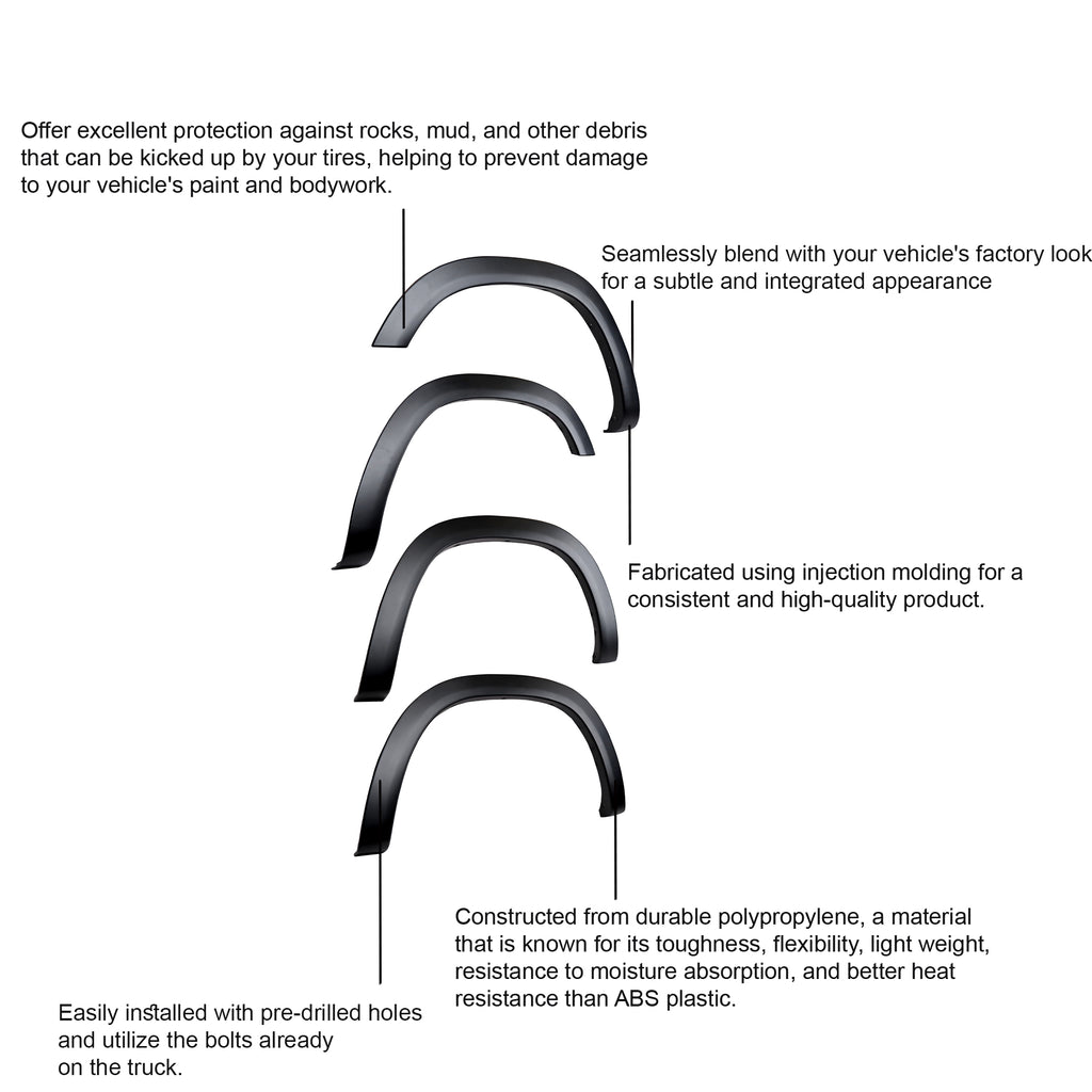 Black Horse Off Road FOERA19 OE Factory Style Fender Flares for Select Ram