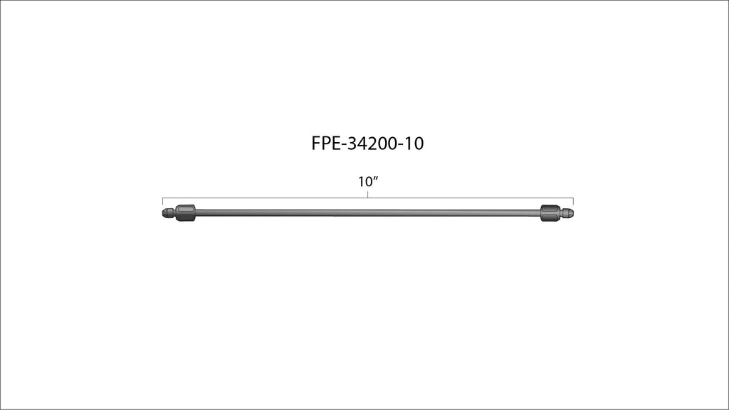 Fleece Performance FPE-34200-10 10" High Pressure Fuel Line (8mm x 3.5mm Line, M14x1.5 Nuts)