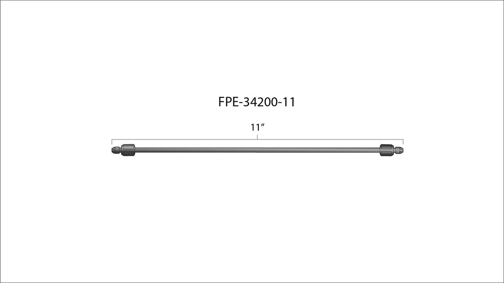 Fleece Performance FPE-34200-11 11" High Pressure Fuel Line (8mm x 3.5mm Line, M14x1.5 Nuts)