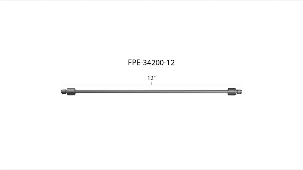 Fleece Performance FPE-34200-12 12" High Pressure Fuel Line (8mm x 3.5mm Line, M14x1.5 Nuts)