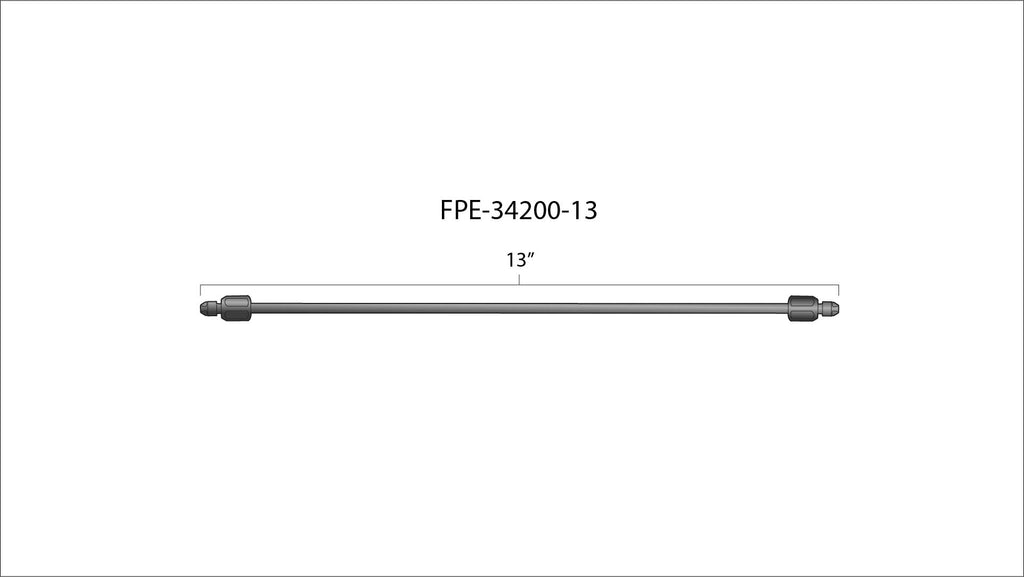 Fleece Performance FPE-34200-13 13" High Pressure Fuel Line (8mm x 3.5mm Line, M14x1.5 Nuts)
