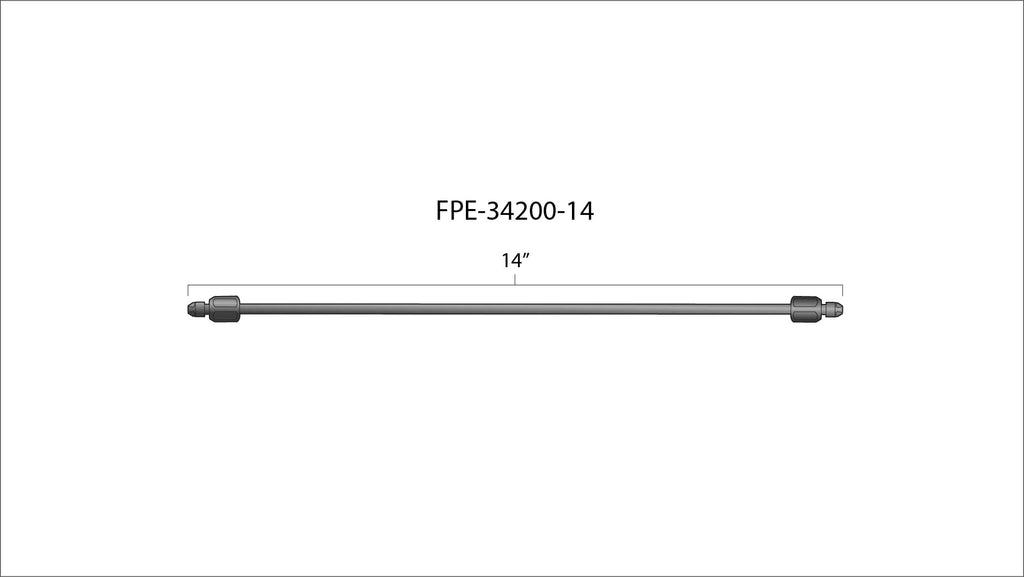 Fleece Performance FPE-34200-14 14" High Pressure Fuel Line (8mm x 3.5mm Line, M14x1.5 Nuts)