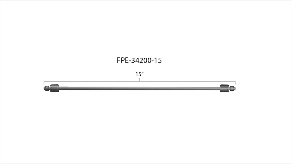 Fleece Performance FPE-34200-15 15" High Pressure Fuel Line (8mm x 3.5mm Line, M14x1.5 Nuts)