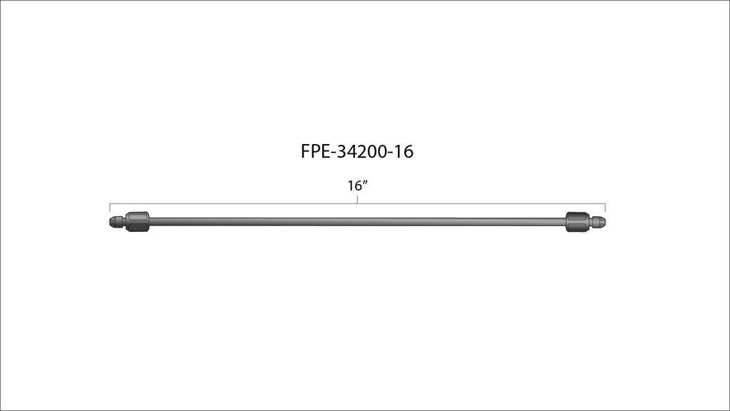 Fleece Performance FPE-34200-16 16" High Pressure Fuel Line (8mm x 3.5mm Line, M14x1.5 Nuts)