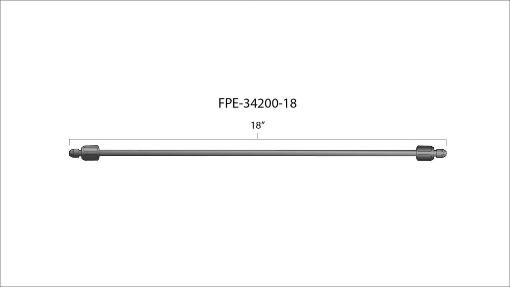 Fleece Performance FPE-34200-18 18" High Pressure Fuel Line (8mm x 3.5mm Line, M14x1.5 Nuts)
