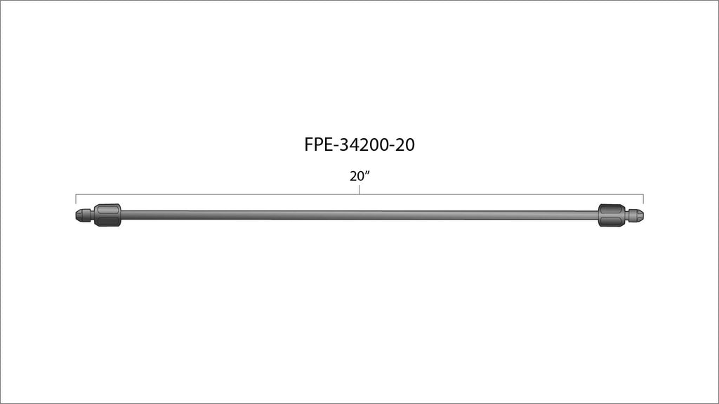 Fleece Performance FPE-34200-20 20" High Pressure Fuel Line (8mm x 3.5mm Line, M14x1.5 Nuts)