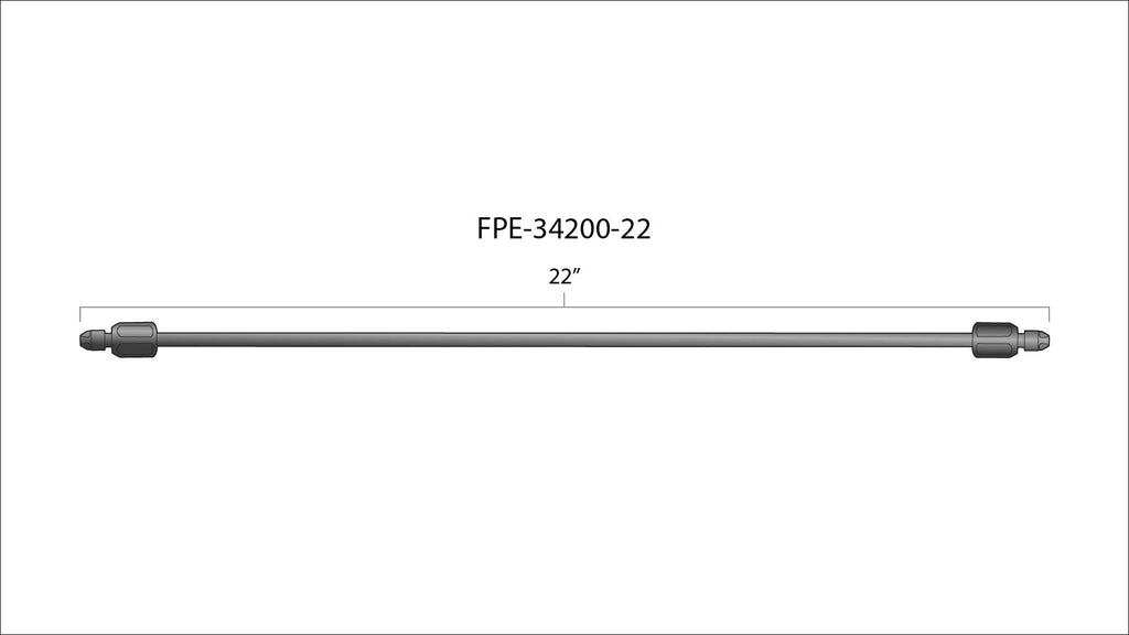 Fleece Performance FPE-34200-22 22" High Pressure Fuel Line (8mm x 3.5mm Line, M14x1.5 Nuts)