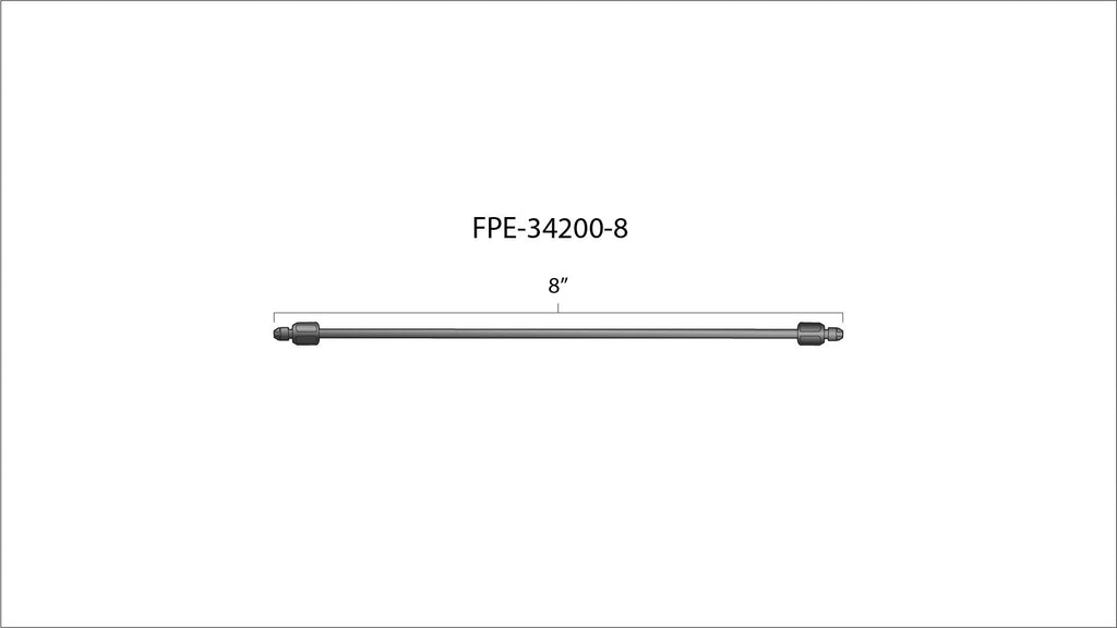 Fleece Performance FPE-34200-8 8" High Pressure Fuel Line (8mm x 3.5mm Line, M14x1.5 Nuts)