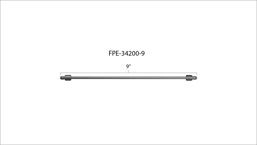 Fleece Performance FPE-34200-9 9" High Pressure Fuel Line (8mm x 3.5mm Line, M14x1.5 Nuts)