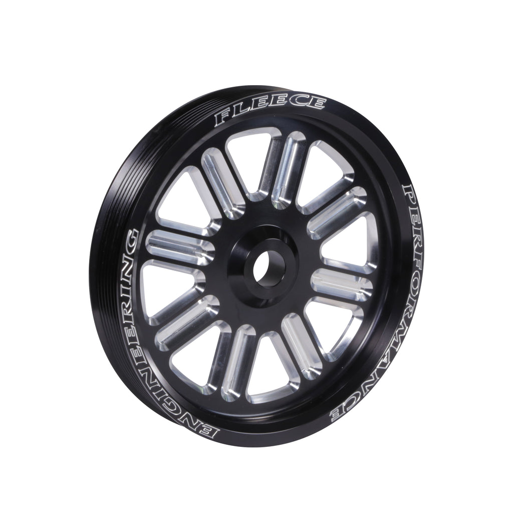 Fleece Performance FPE-34211-BLK-SPK Cummins Dual Pump Spoke Pulley (for use with FPE dual pump bracket) Black for Select Dodge Ram 2500, Dodge Ram 3500, Ram 2500, Ram