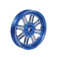 Load image into Gallery viewer, Fleece Performance FPE-34211-BLU-SPK Cummins Dual Pump Spoke Pulley (for use with FPE dual pump bracket) Blue for Select Dodge Ram 2500, Dodge Ram 3500, Ram 2500, Ram