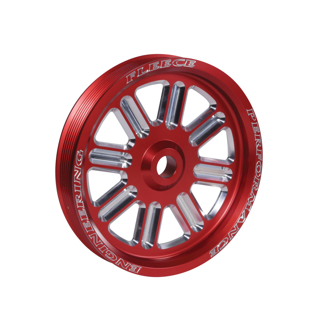 Fleece Performance FPE-34211-RED-SPK Cummins Dual Pump Spoke Pulley (for use with FPE dual pump bracket) RED for Select Dodge Ram 2500, Dodge Ram 3500, Ram 2500, Ram