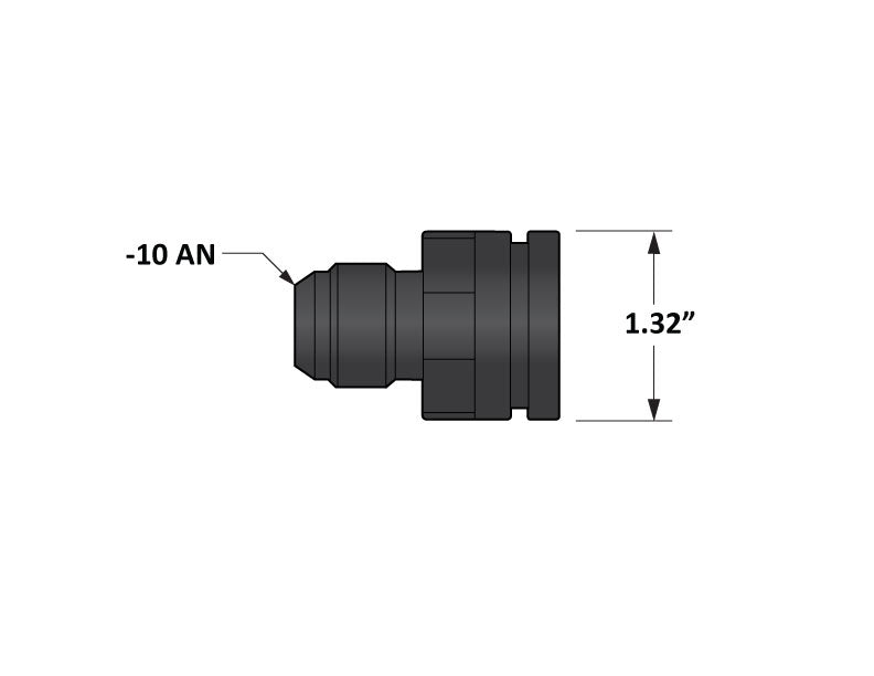 Fleece Performance FPE-34224-B Adapter fitting, -10AN Male to 1.325" bore