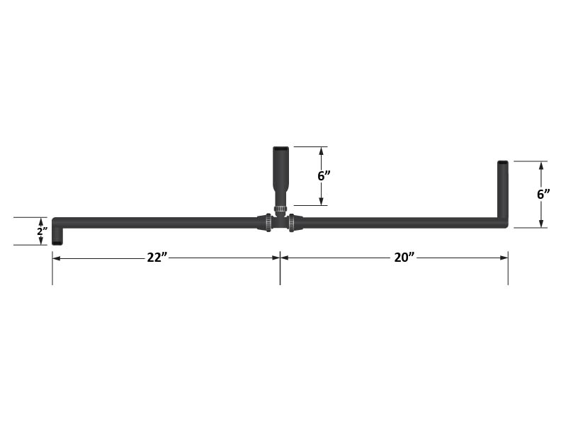 Fleece Performance FPE-34258-A Universal pre-formed 5/8" hose w/ 90 degree ends and T-fitting (1" ID on the T)