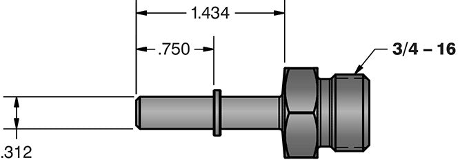 Fleece Performance FPE-34552-A 5/16" Quick Connect to 3/4"-16 O-ring (-8 AN)