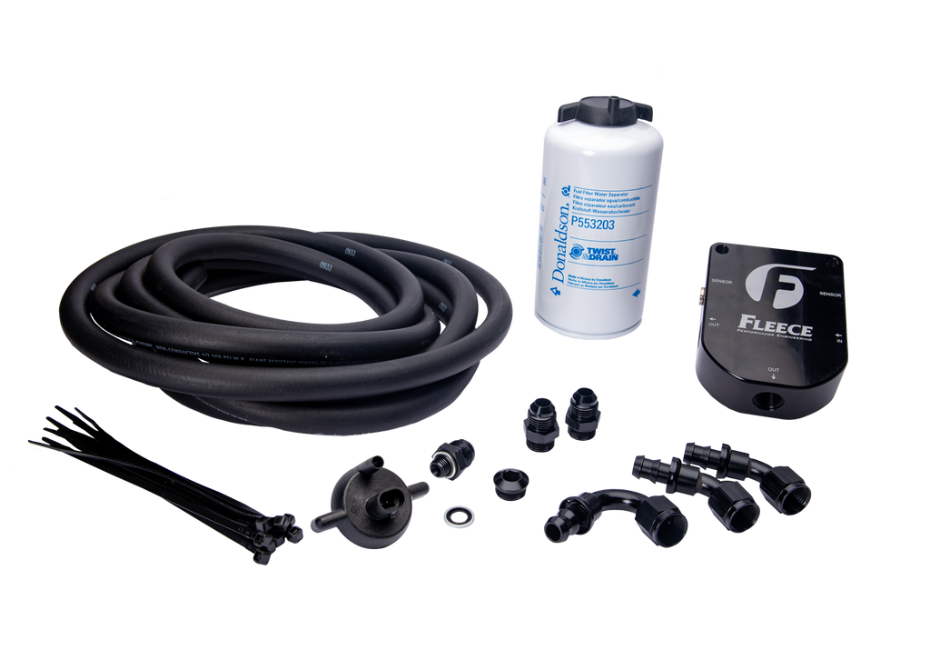 Fleece Performance FPE-34780 1998.5-2002 Dodge Cummins Auxiliary Fuel Filter Kit for Select Dodge Ram 2500, Dodge Ram