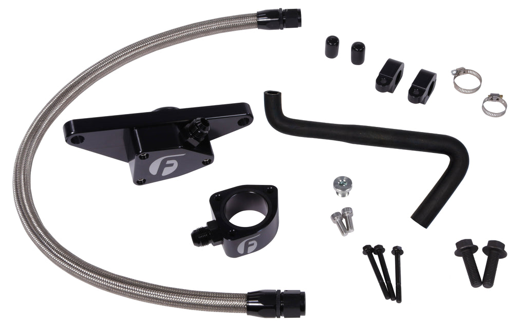 Fleece Performance FPE-CLNTBYPS-CUMMINS-0607-SS Cummins Coolant Bypass Kit (2006-07 Auto Trans) w/ Stainless Steel Braided Line for Select Dodge Ram 2500, Dodge Ram