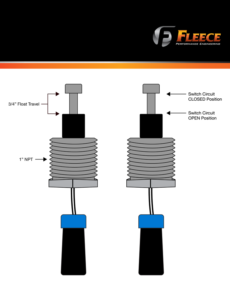 Fleece Performance FPE-FS-UNIV-2M-SS Stainless Steel Universal Float Switch with Two-Pin Metripack Connector