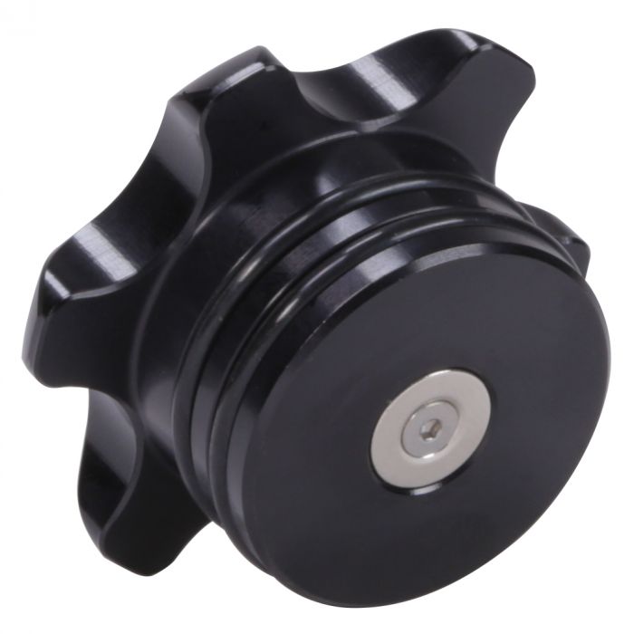 Fleece Performance FPE-FC-1316-BLK Fleece Performance Black Anodized Billet Fuel Cap for 2013-2018 Cummins for Select Ram 2500, Ram