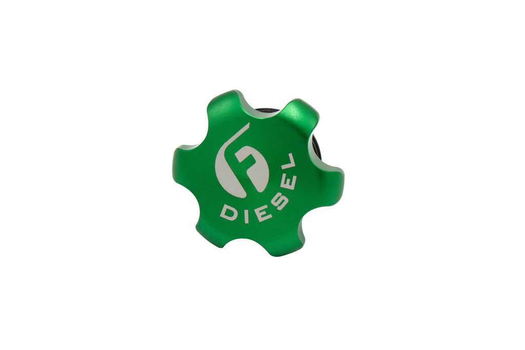 Fleece Performance FPE-FC-1316-GRN Fleece Performance Green Anodized Billet Fuel Cap for 2013-2018 Cummins for Select Ram 2500, Ram