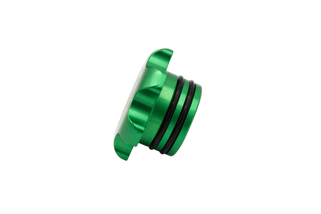 Fleece Performance FPE-FC-1316-GRN Fleece Performance Green Anodized Billet Fuel Cap for 2013-2018 Cummins for Select Ram 2500, Ram