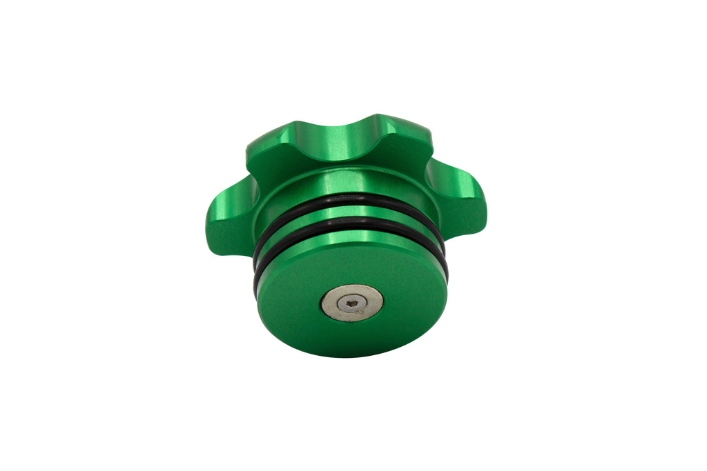 Fleece Performance FPE-FC-1316-GRN Fleece Performance Green Anodized Billet Fuel Cap for 2013-2018 Cummins for Select Ram 2500, Ram