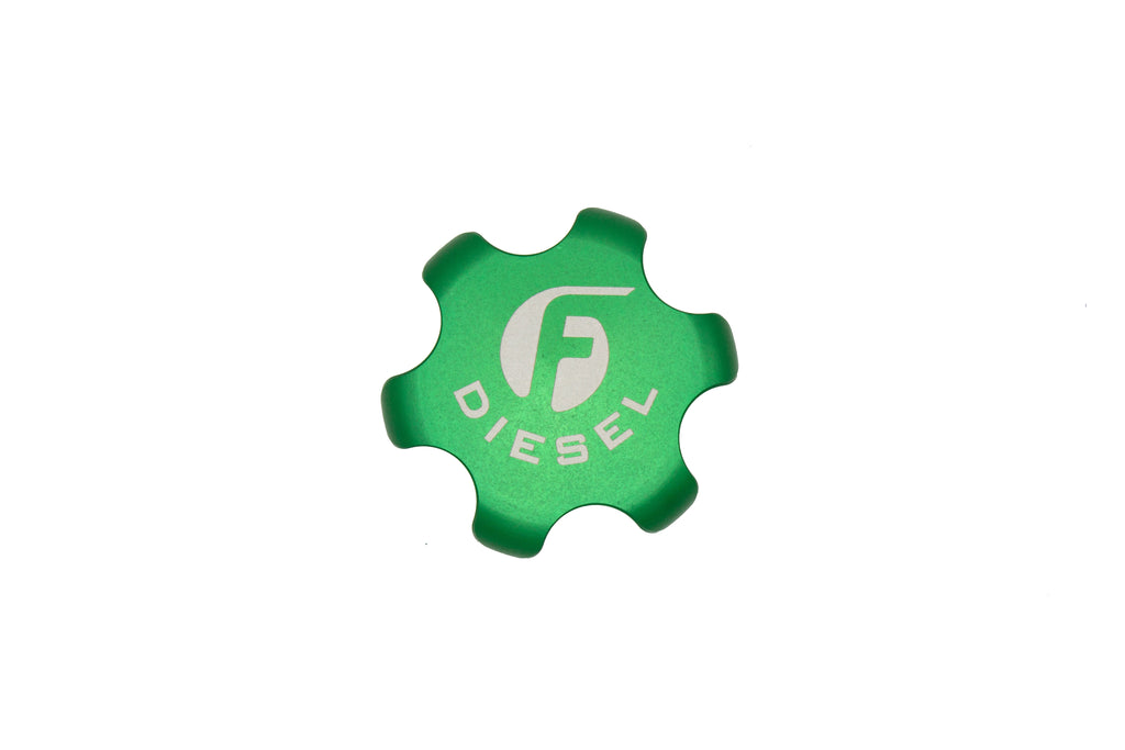 Fleece Performance FPE-FC-1316-GRN Fleece Performance Green Anodized Billet Fuel Cap for 2013-2018 Cummins for Select Ram 2500, Ram