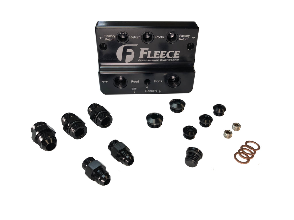 Fleece Performance FPE-FFD-RF-4G 2010-2018 - 4th Gen Dodge/Cummins Fuel Distribution Block for Select Dodge Ram 2500, Dodge Ram 3500, Ram 2500, Ram