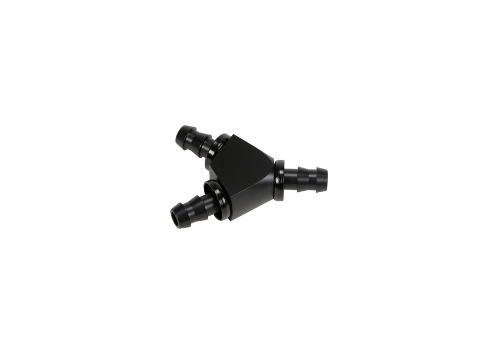Fleece Performance FPE-FIT-Y06-BLK 3/8" Black Anodized Aluminum Y Barbed Fitting (For -6 Pushlock Hose)