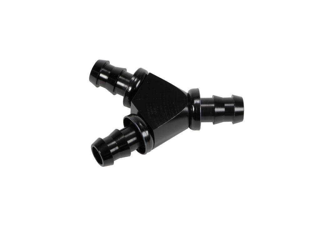 Fleece Performance FPE-FIT-Y08-BLK 1/2" Black Anodized Aluminum Y Barbed Fitting (For -8 Pushlock Hose)