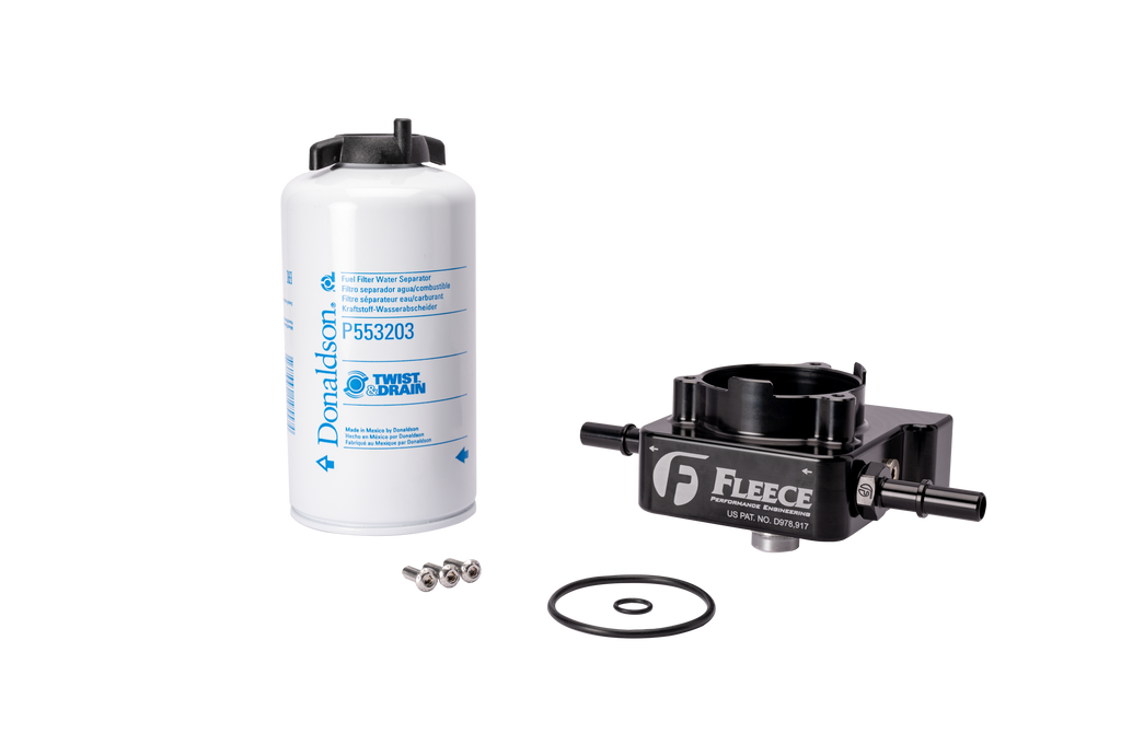 Fleece Performance FPE-L5P-FFBA-1719 L5P Fuel Filter Upgrade Kit 17-19 Short & Long Bed / 20-24 Crew Cab Long Bed) for Select Chevrolet Silverado HD, Chevrolet Silverado HD, GMC Sierra HD, GMC Sierra HD