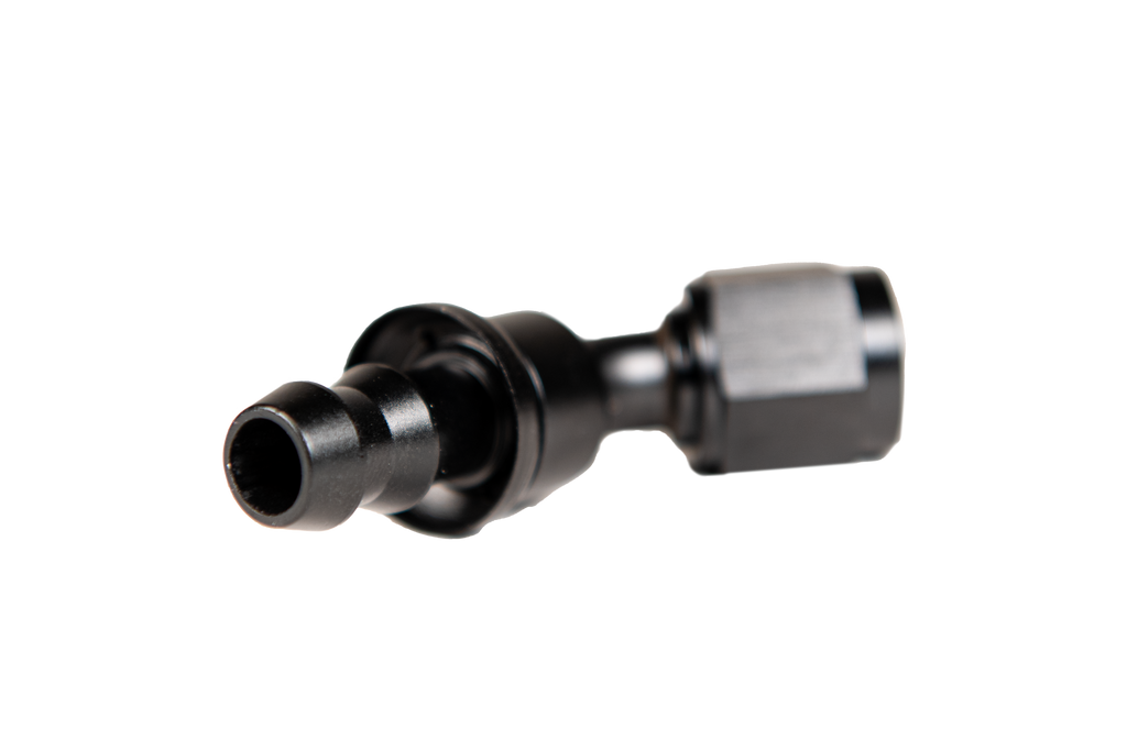 Fleece Performance FPE-PL-45-06 -6 45deg to Hose Barb - Black
