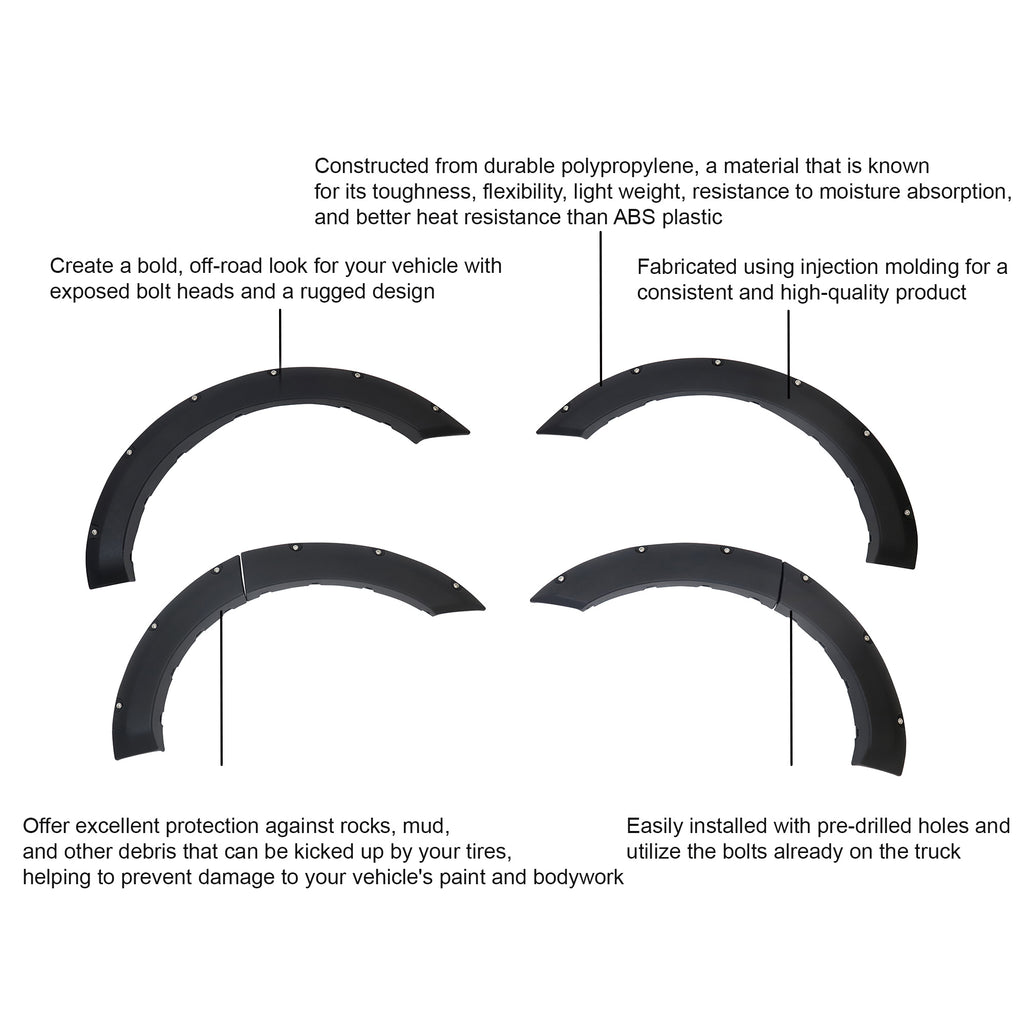 Black Horse Off Road FPSRA19T Fender Flares for Select Ram 2500, Ram