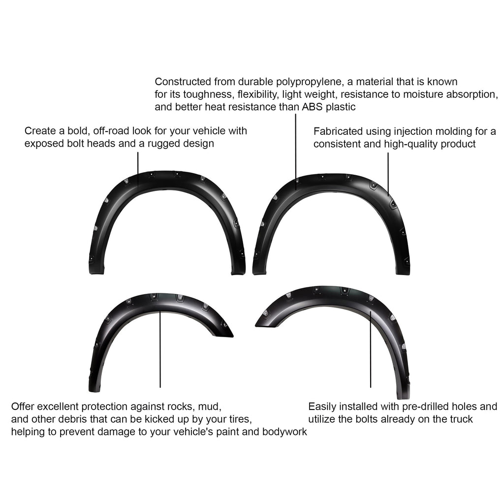 Black Horse Off Road FPSRA19 Fender Flares for Select Ram 2500, Ram