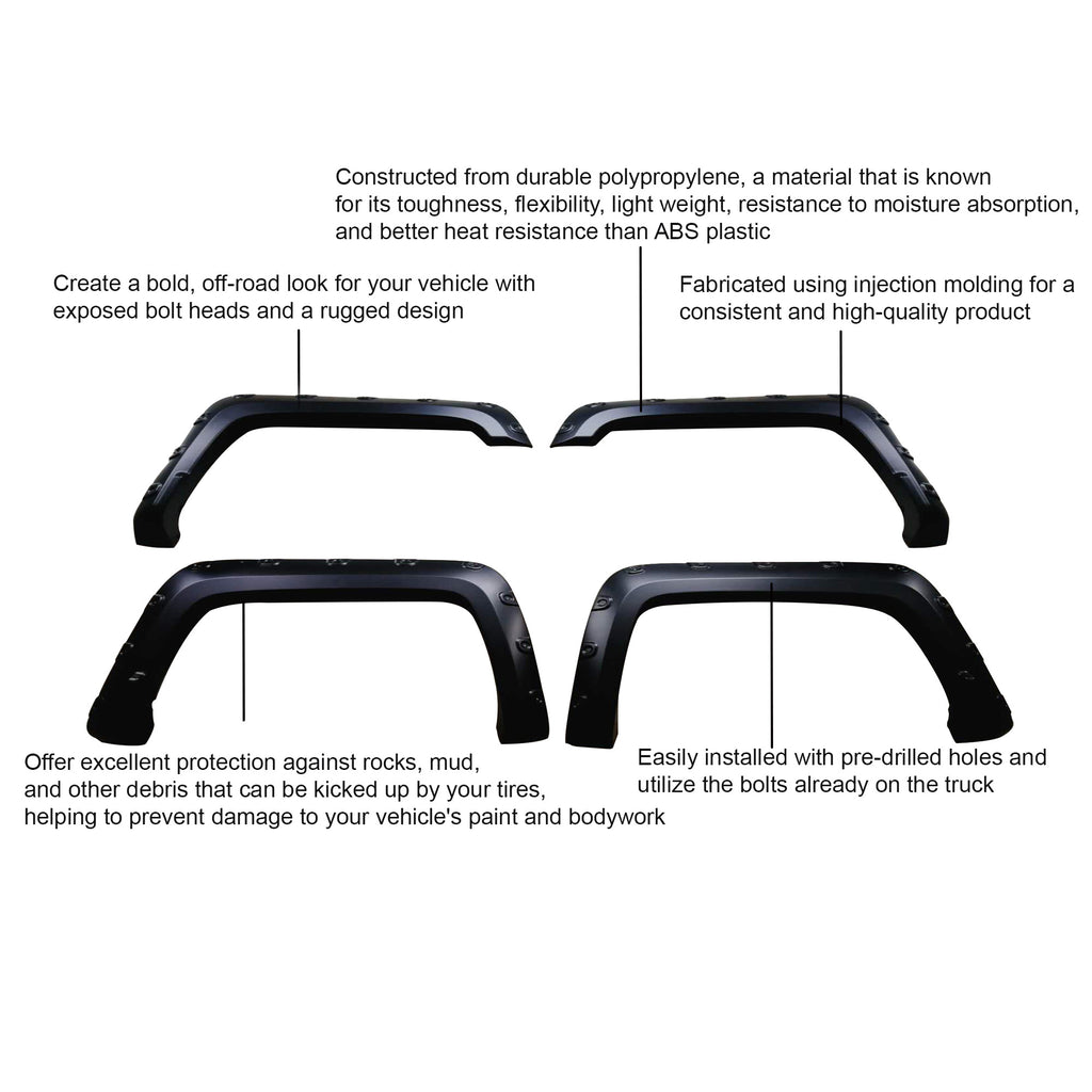 Black Horse Off Road FPSSI16 Fender Flares for Select GMC Sierra