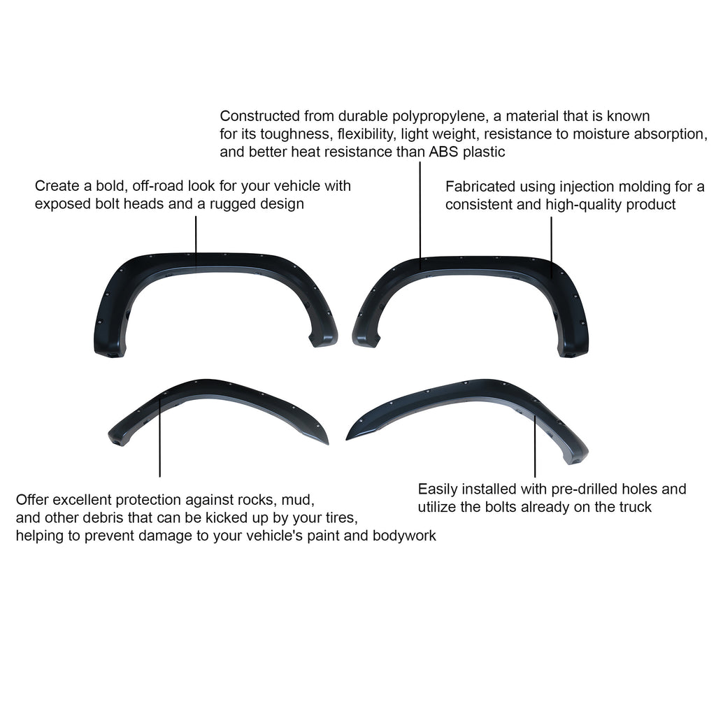Black Horse Off Road FPSTO07 Fender Flares for Select Toyota Tundra